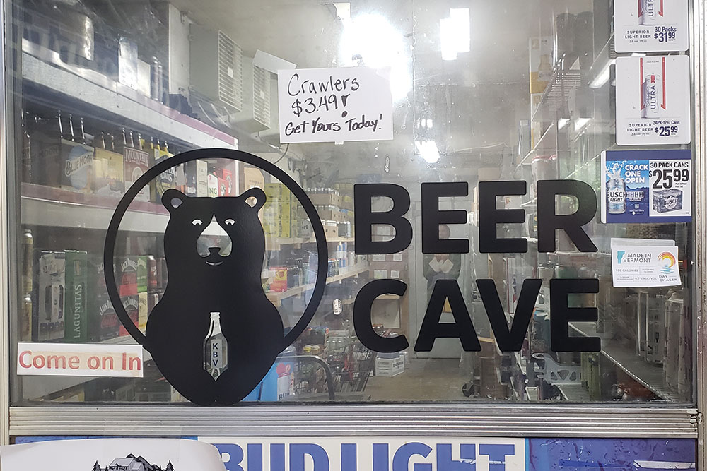 The door to the beer cooler