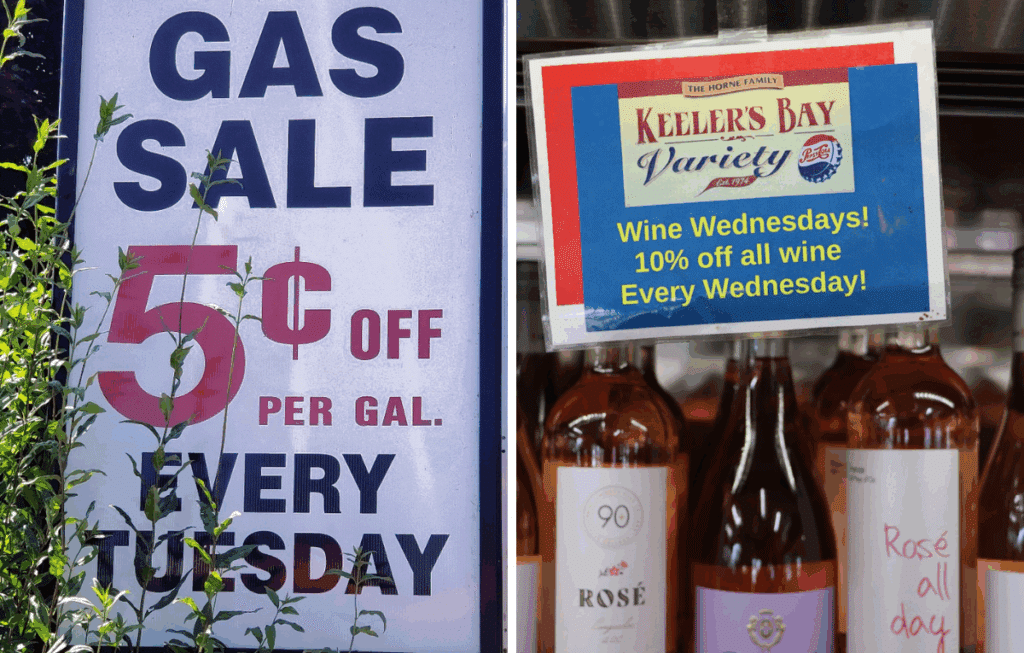 KBV gas and wine specials