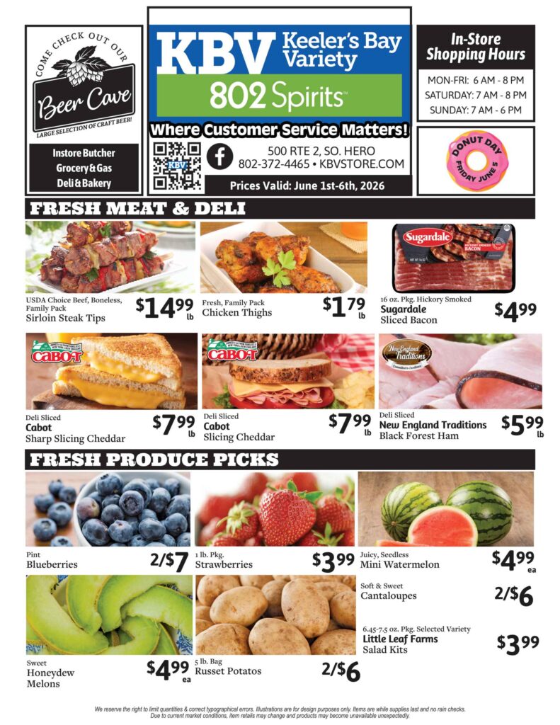 KBV specials June 1-6, 2026, page 1
