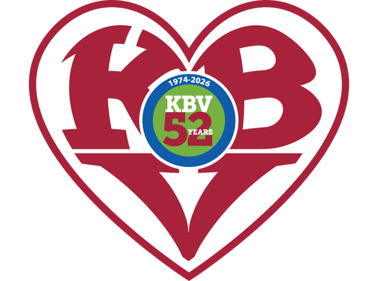 KBV heart logo with 52 years